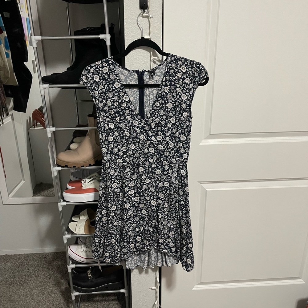 JCrew Navy Blue Floral Wrap Dress